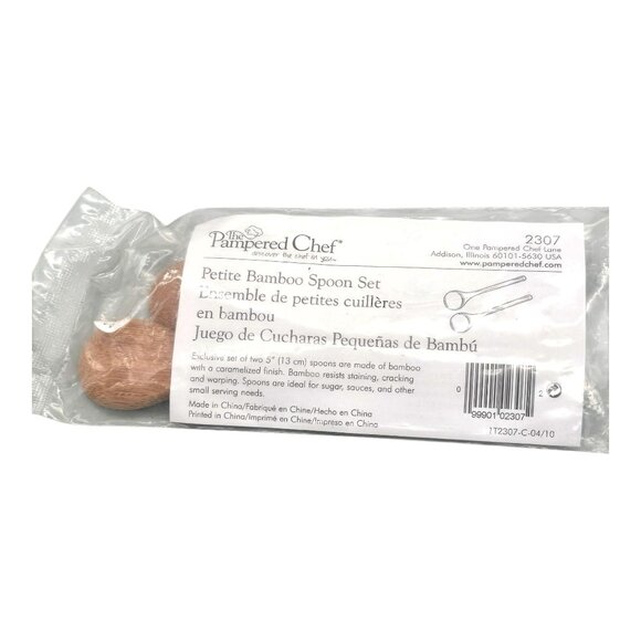 Pampered Chef Other - Pampered Chef Petite Bamboo 5" Spoon Set #2307 Brand New Sealed